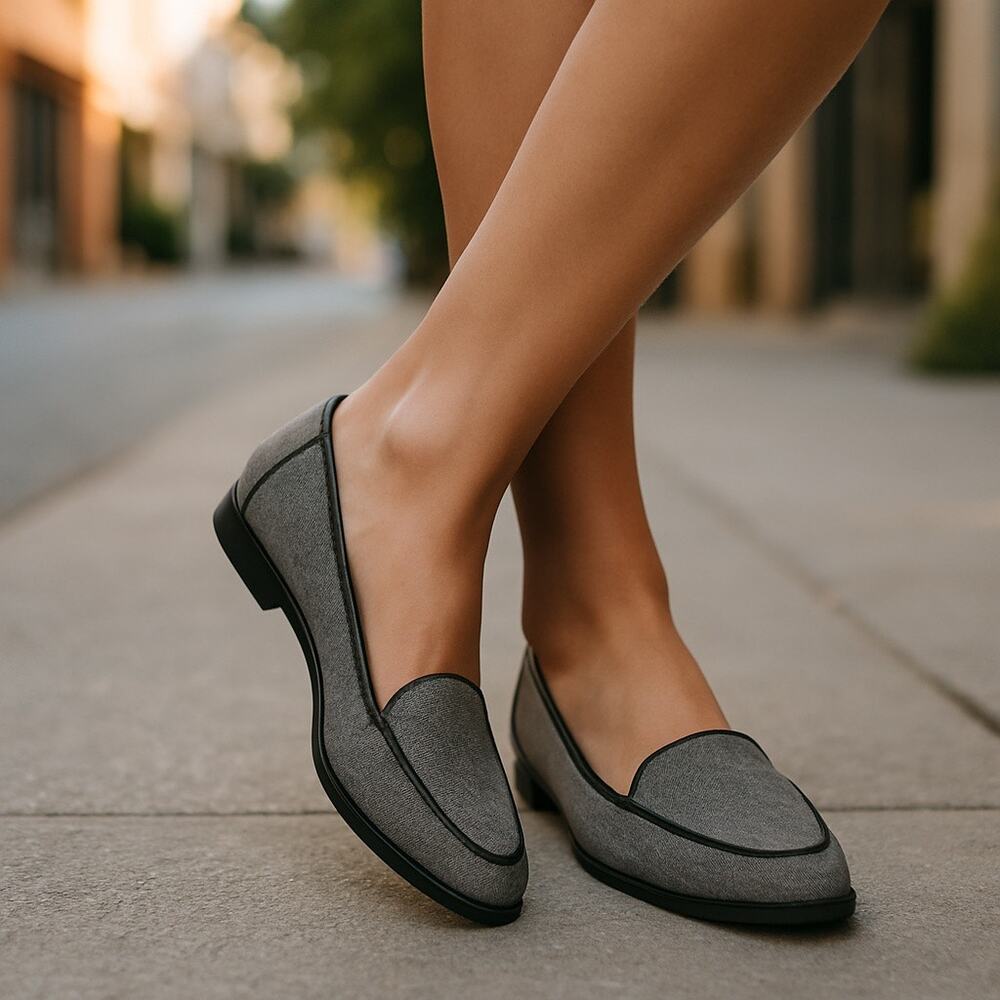 Clarks Women's Sz 6 Keesha Luca Black Tweed Wool Slip On Shoes Loafers new